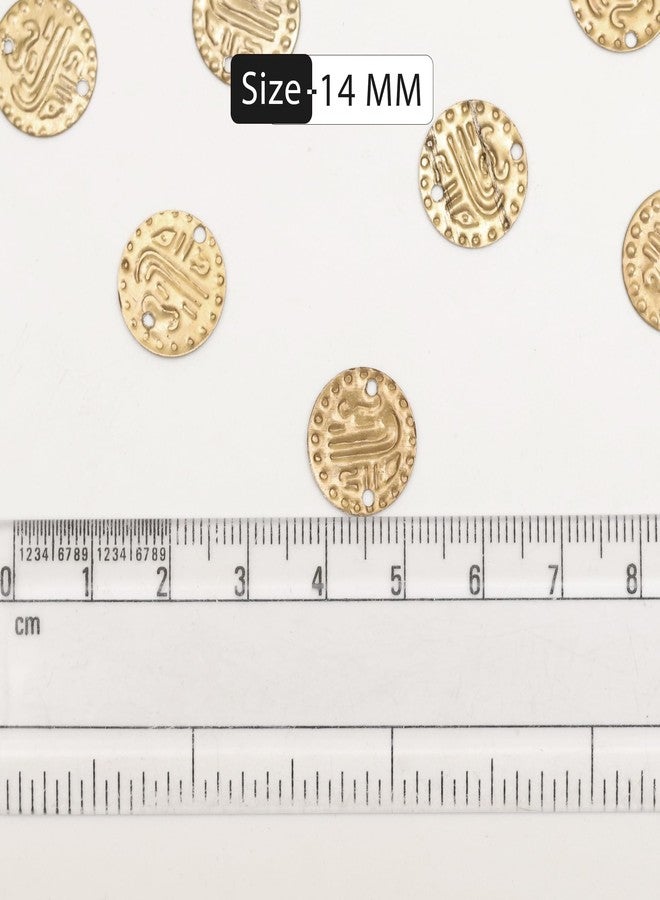 Embroiderymaterial Round Shape Double Hole Metal Sequins for Craft, Embroidery and Jewellery Making 100gm (14MM, Gold) - Image 2